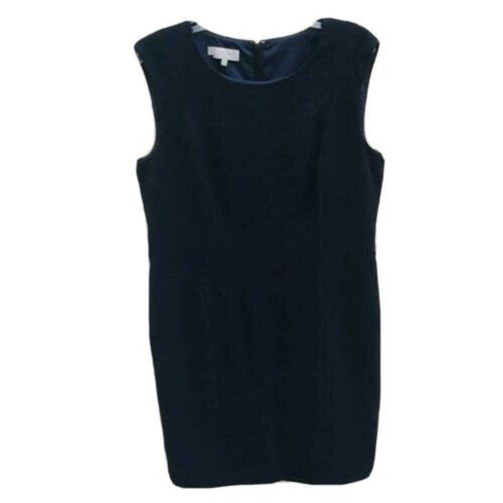 Hobbs London Navy Blue Sleeveless Crewneck Shift Dress Size 12 Fully Lined